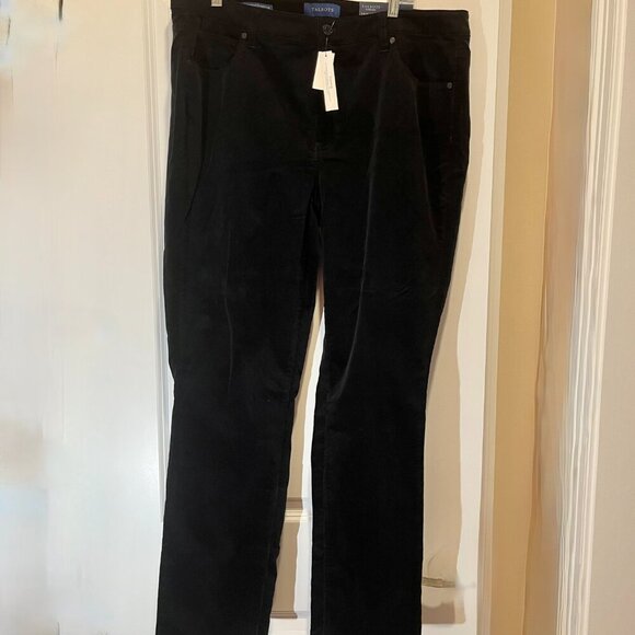 Talbots High-Rise Straight-Leg Cords Black size 16W - Picture 2 of 13